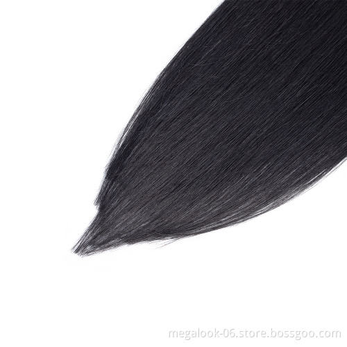 High Quality 7 Piece 18 Inch Korean Natural Remy Human Hair Extensions Clip on Bangs